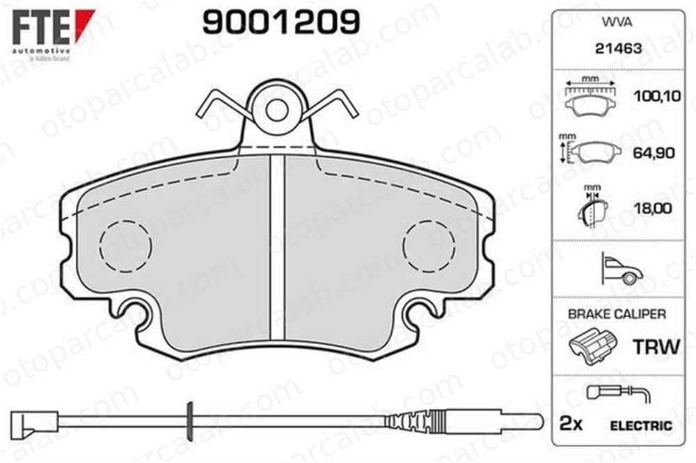 FTE 9001209 Fren Disk Balata Ön RENAULT CLIO II CLIO I 425041 6000008018