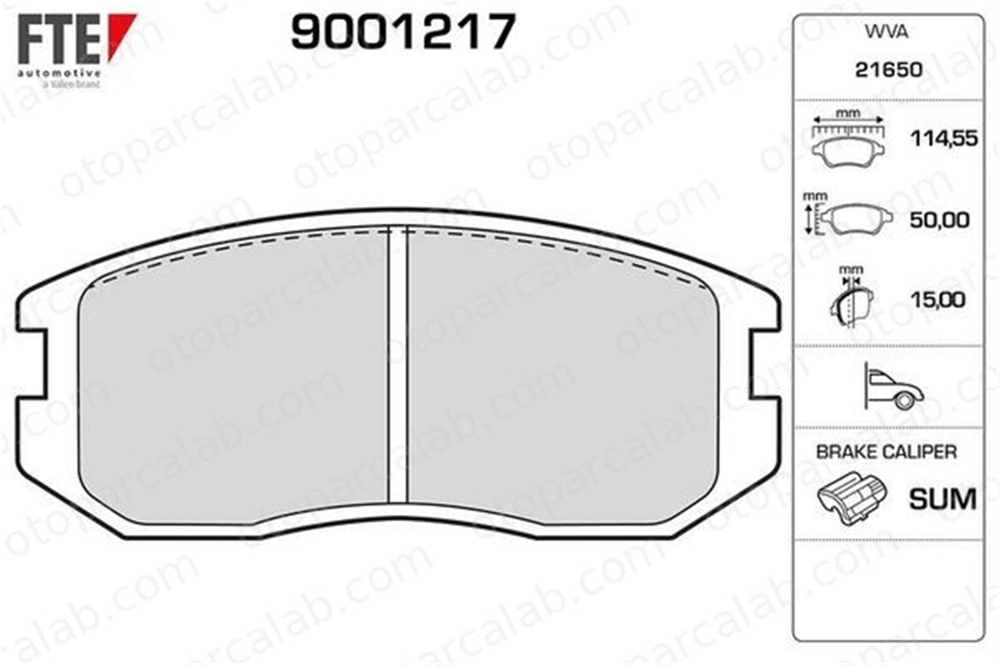 FTE 9001217 Fren Disk Balata Ön DAIHATSU TERIOS MITSUBISHI COLT III 4465B4040 04465B4040