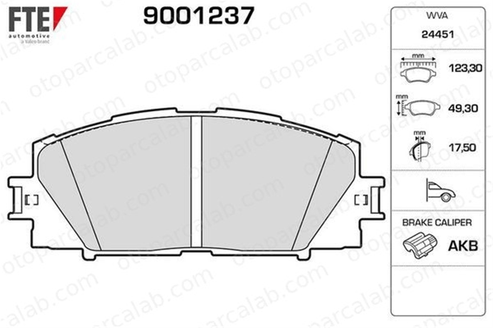 FTE 9001237 Fren Disk Balata Ön TOYOTA PRIUS AURIS 446547100 446512640