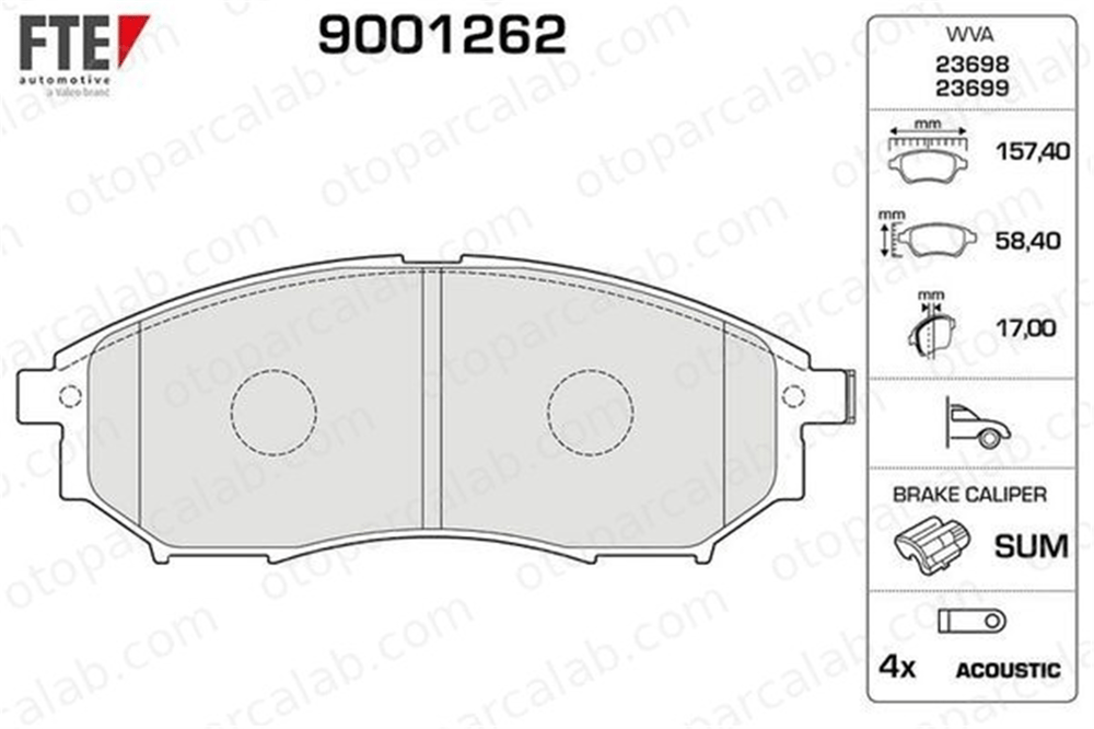 FTE 9001262 Fren Disk Balata Ön NISSAN PATHFINDER III NP300 NAVARA 8660000772 41060EG090