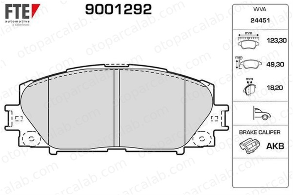 FTE 9001292 Fren Disk Balata Ön TOYOTA YARIS PRIUS 44650W140 04465-0W140