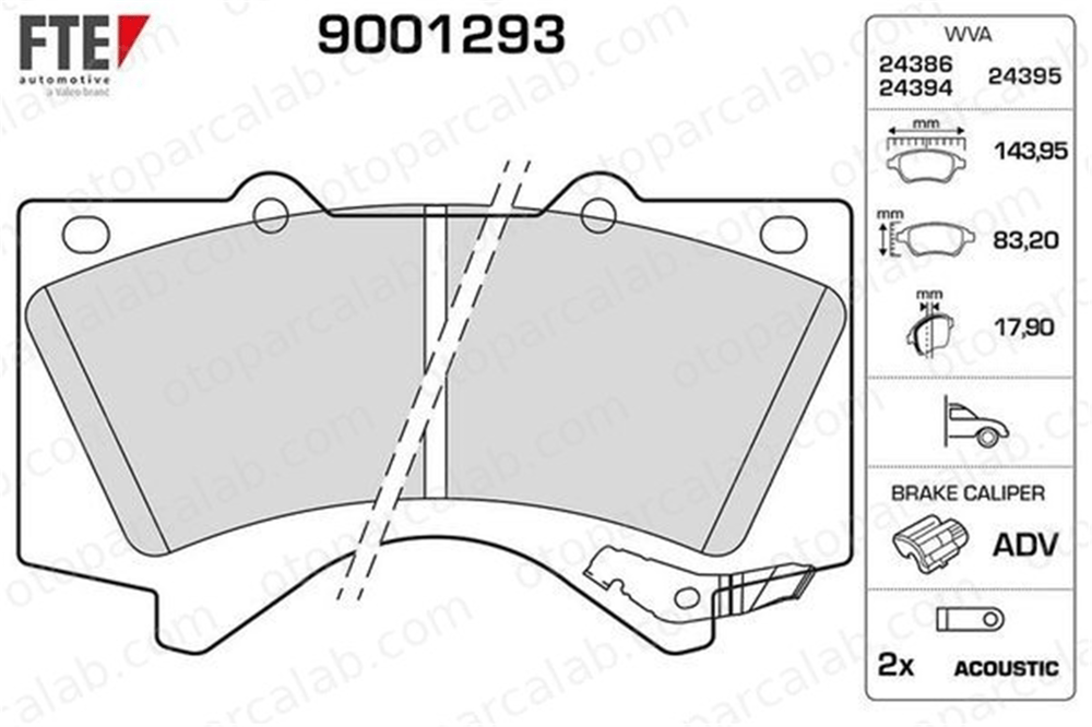 FTE 9001293 Fren Disk Balata Ön TOYOTA LAND CRUISER PRADO LAND CRUISER 200 446560300 04465-60300
