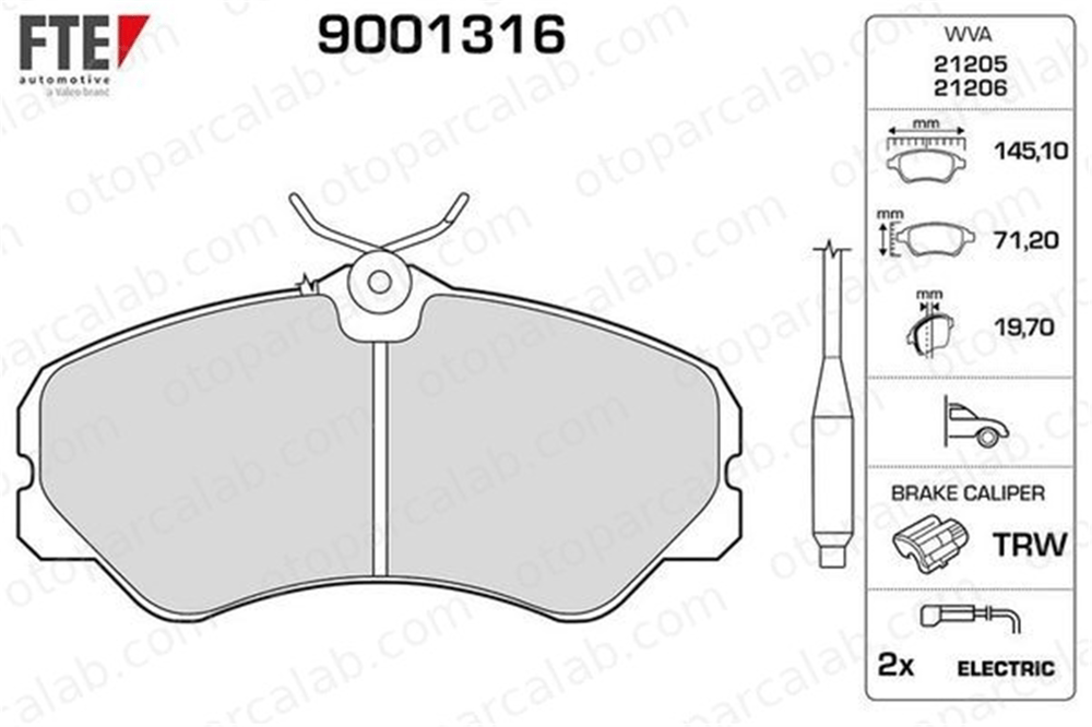 FTE 9001316 Fren Disk Balata Ön FIAT DUCATO Panorama DUCATO Panelvan/Van 9941207 9938205