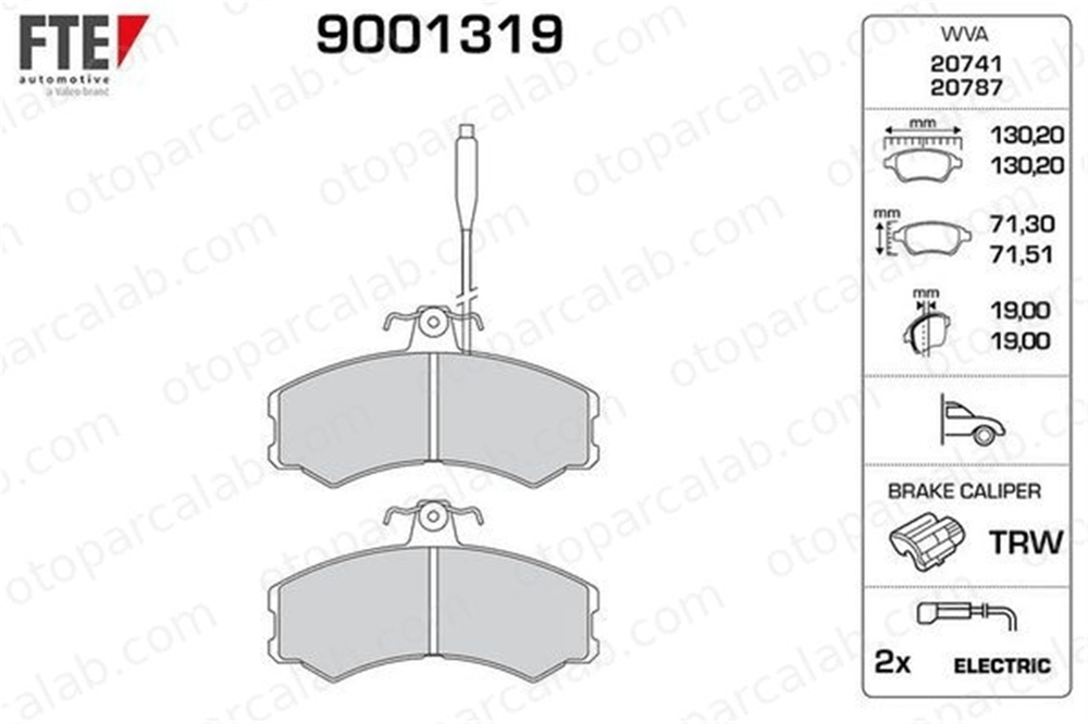 FTE 9001319 Fren Disk Balata Ön FIAT DUCATO Panelvan/Van DUCATO Panorama 9938205 425054