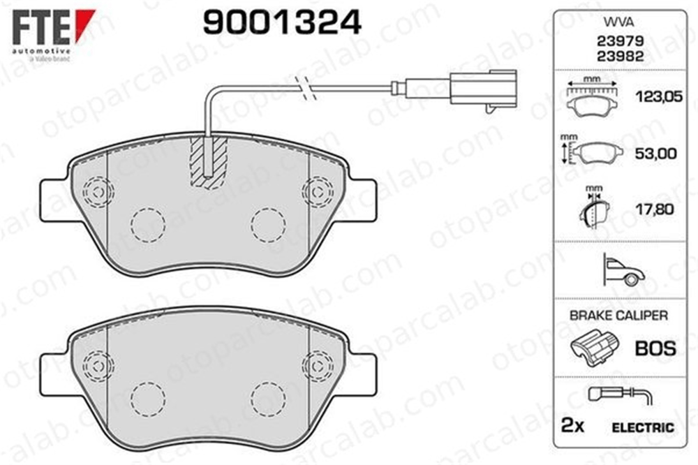 FTE 9001324 Fren Disk Balata Ön ALFA ROMEO MITO FIAT GRANDE PUNTO 77365543 77366134