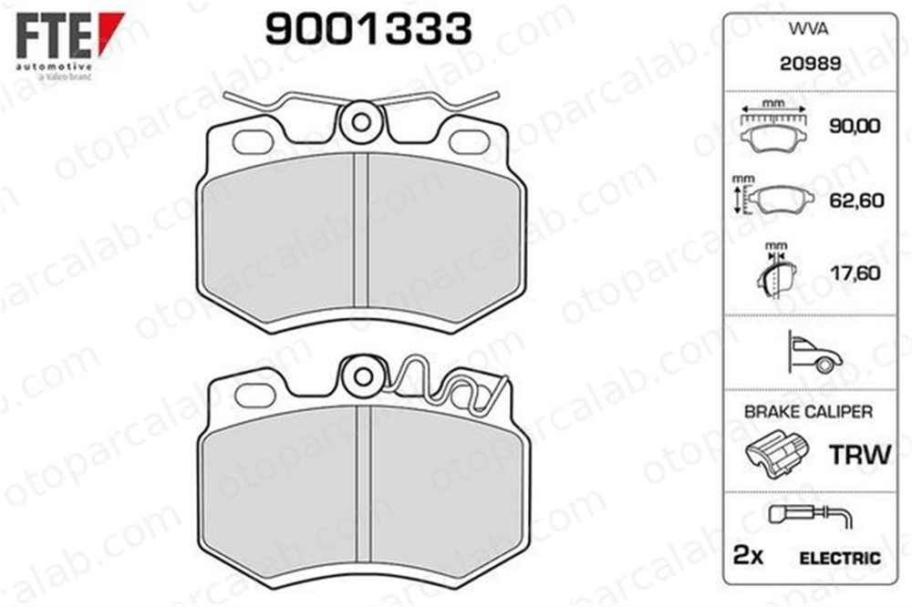 FTE 9001333 Fren Disk Balata Ön PEUGEOT 205 II 309 I 424880 425037