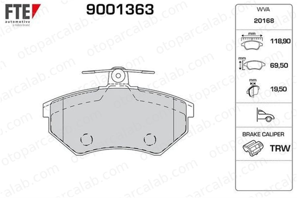 FTE 9001363 Fren Disk Balata Ön VW GOLF III AUDI 80 B4 Sedan 357698151 357698151B