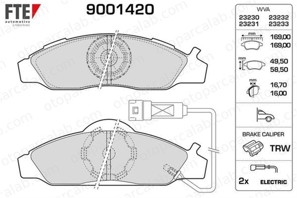 FTE 9001420 Fren Disk Balata Ön SSANGYONG KORANDO MUSSO 4813005100