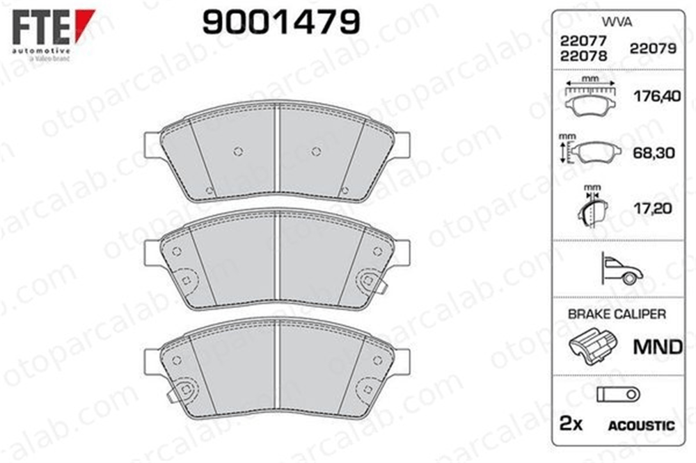 FTE 9001479 Fren Disk Balata Ön MERCEDES-BENZ C-SERISI E-SERISI T-Model 20872587 20983943