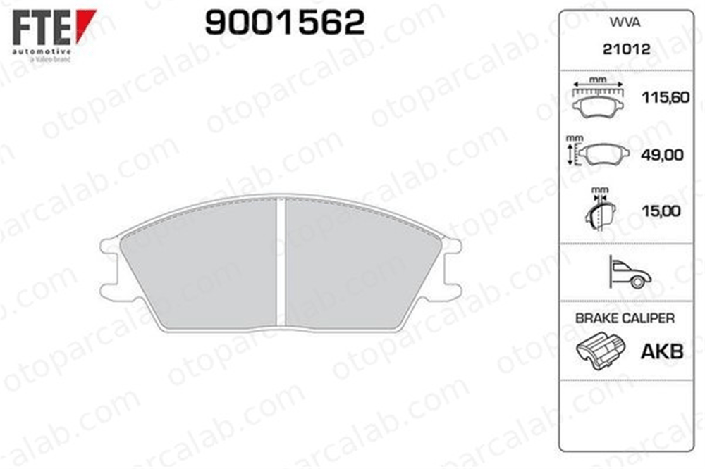 FTE 9001562 Fren Disk Balata Ön HYUNDAI PONY / EXCEL Sedan PONY 5810132300 5810124A00