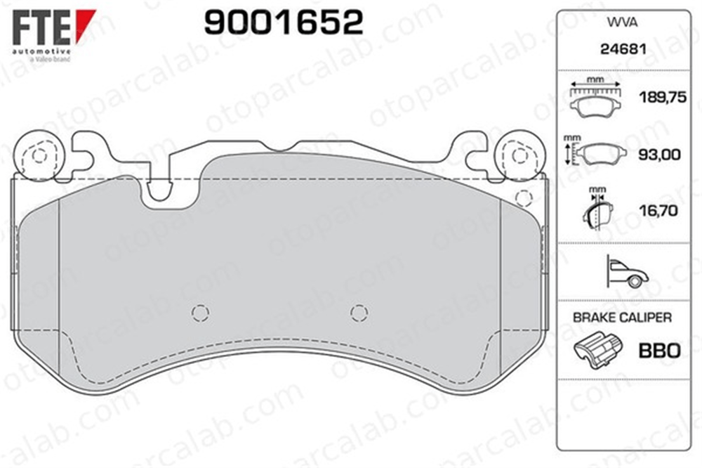 FTE 9001652 Fren Disk Balata Ön MERCEDES-BENZ AMG GT SL 4203500 0004203500