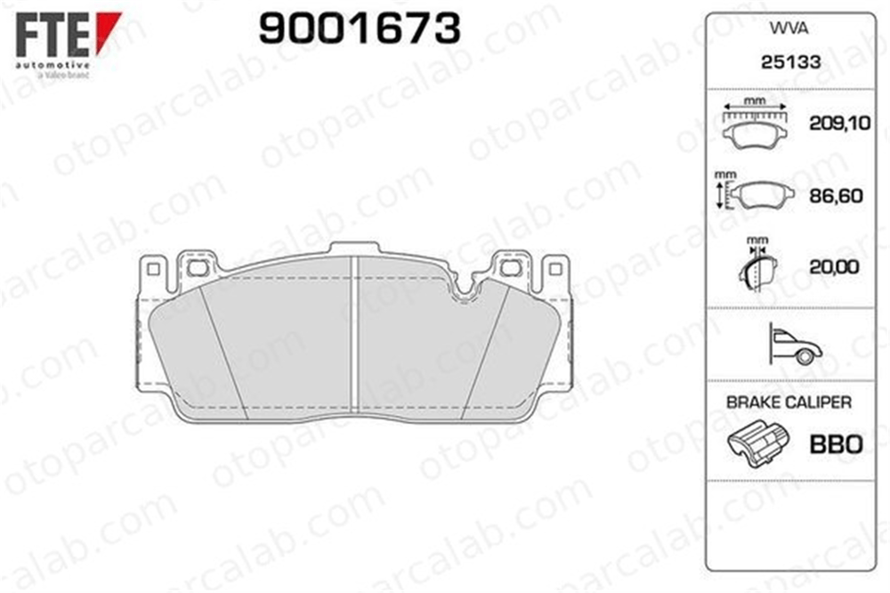FTE 9001673 Fren Disk Balata Ön BMW 2 Coupe 5 34112284369 34112284370