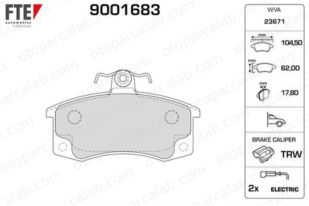 FTE 9001683 Fren Disk Balata Ön LADA SAMARA 110 21083501080 21103501080