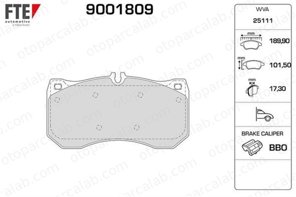 FTE 9001809 Fren Disk Balata Ön AUDI A7 Sportback A6 C8 4H0698151C 4H0698151P