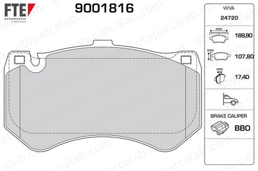 FTE 9001816 Fren Disk Balata Ön MERCEDES-BENZ AMG GT AMG GT Roadster 4204700 4208905