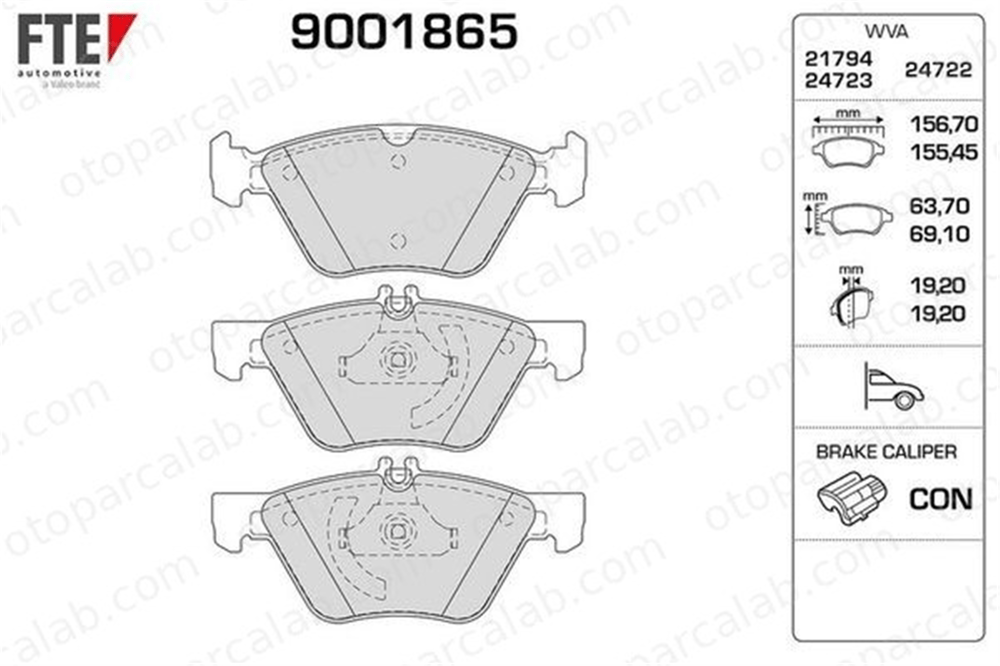 FTE 9001865 Fren Disk Balata Ön MERCEDES-BENZ E-SERISI E-SERISI T-Model 44200720 34208320