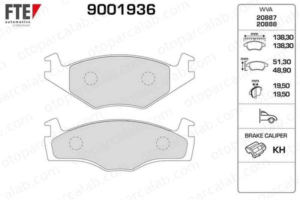 FTE 9001936 Fren Disk Balata Ön VW GOLF II JETTA II 175698151 176698151