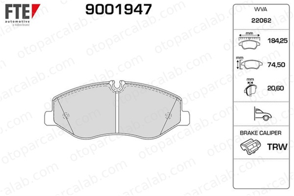 FTE 9001947 Fren Disk Balata Ön MERCEDES-BENZ VITO Mixto VITO Tourer 4474200020 4474200220