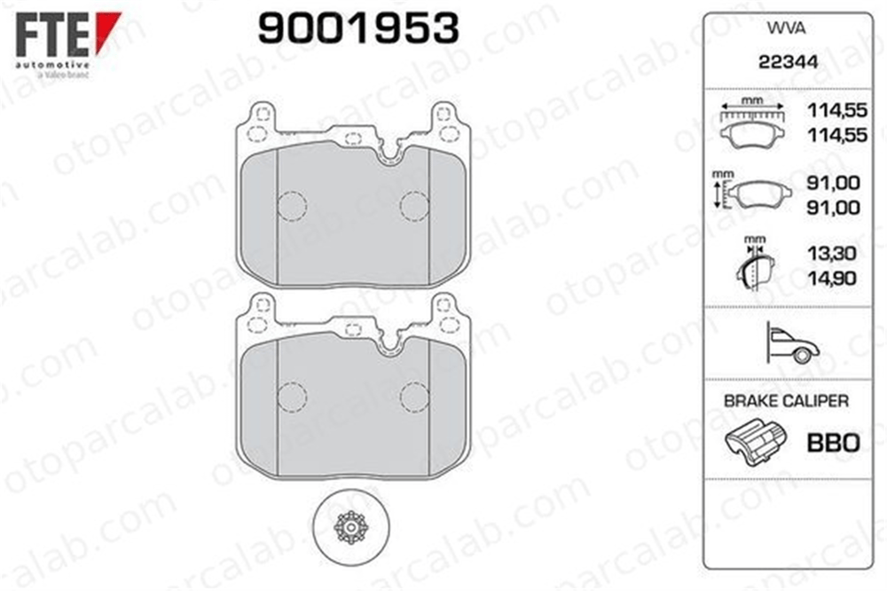 FTE 9001953 Fren Disk Balata Ön MINI MINI MINI CLUBMAN 34106860020 34106884224
