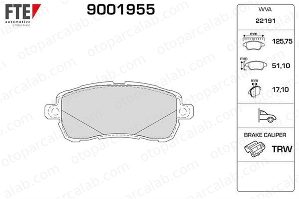 FTE 9001955 Fren Disk Balata Ön FORD KA+ III 2017679 G1B52001AA