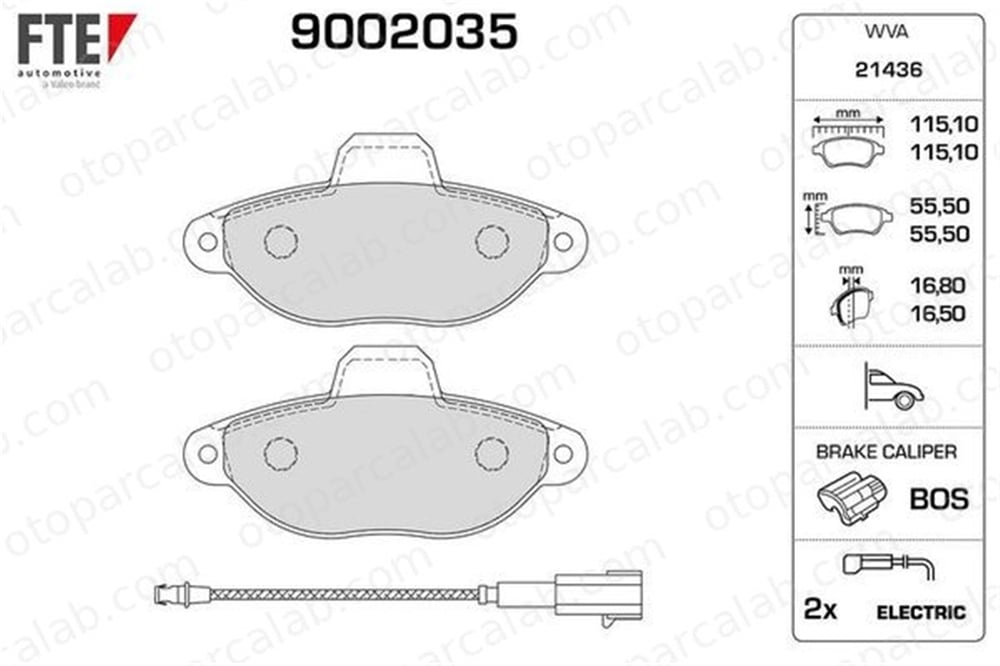 FTE 9002035 Fren Disk Balata Ön FORD KA 1731172 BS512K021BA