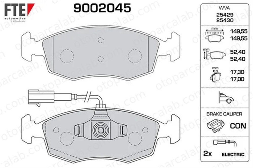 FTE 9002045 Fren Disk Balata Ön FIAT PUNTO PUNTO EVO 77365729 77365811