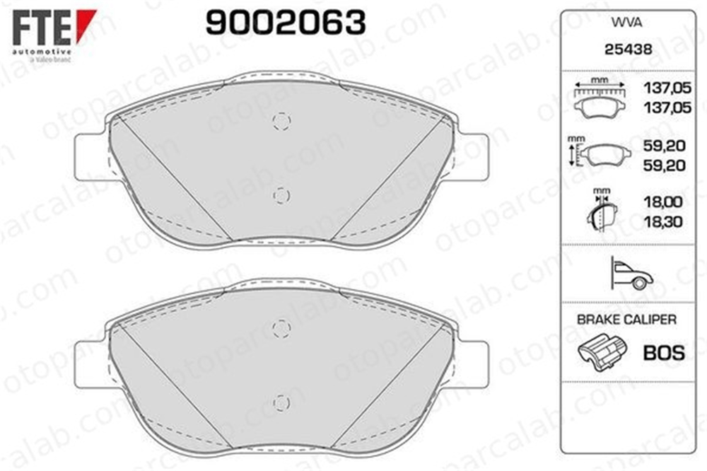 FTE 9002063 Fren Disk Balata Ön CITROËN DS3 PEUGEOT 2008 I 1607083180 1611140580