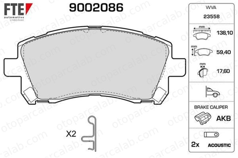 FTE 9002086 Fren Disk Balata Ön SUBARU FORESTER IMPREZA Station wagon 26233AE000 26296AC030