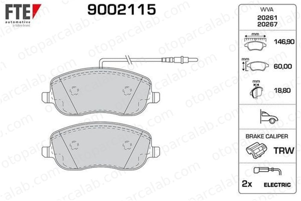 FTE 9002115 Fren Disk Balata Ön CITROËN C8 FIAT SCUDO Minibüs/Otobüs 1617258380 425231