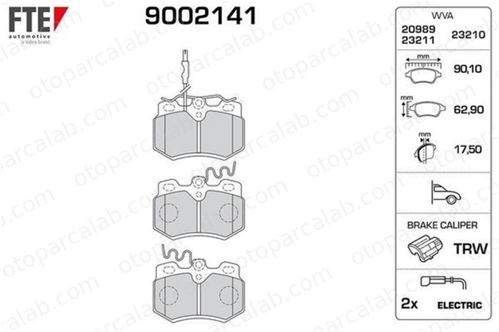 FTE 9002141 Fren Disk Balata Ön PEUGEOT 205 II 309 I 425037 425039