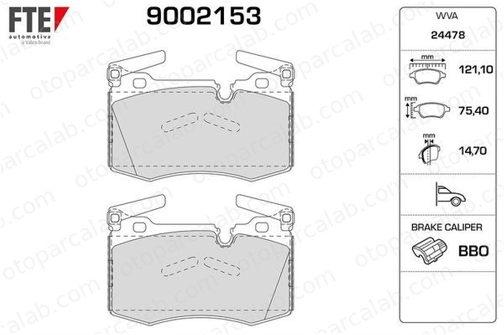 FTE 9002153 Fren Disk Balata Ön MINI MINI MINI CLUBMAN 34116789157 34116784726