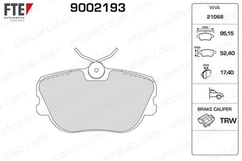 FTE 9002193 Fren Disk Balata Ön SAAB 900 I 900 I Cabrio 8968018 8993974