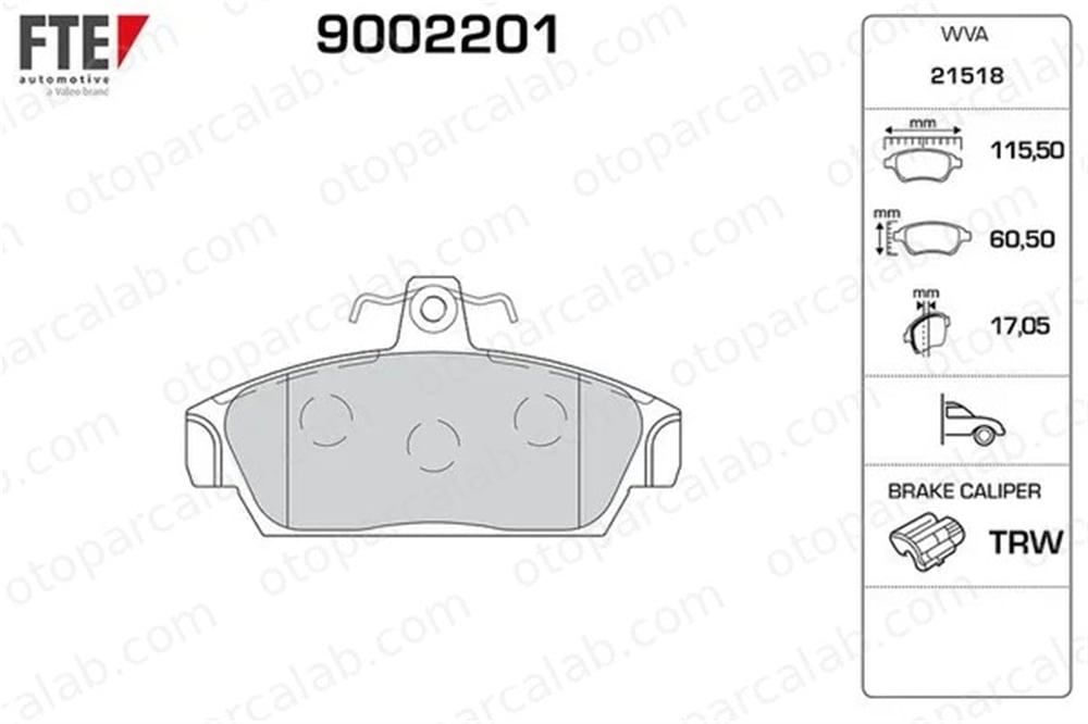 FTE 9002201 Fren Disk Balata Ön ROVER 100 / METRO Hatchback MG MG TF GBP90318 GBP90320