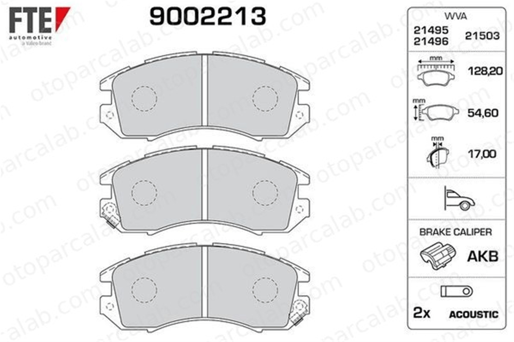 FTE 9002213 Fren Disk Balata Ön SUBARU IMPREZA Station wagon LEGACY I 26296AA000 26296AA020