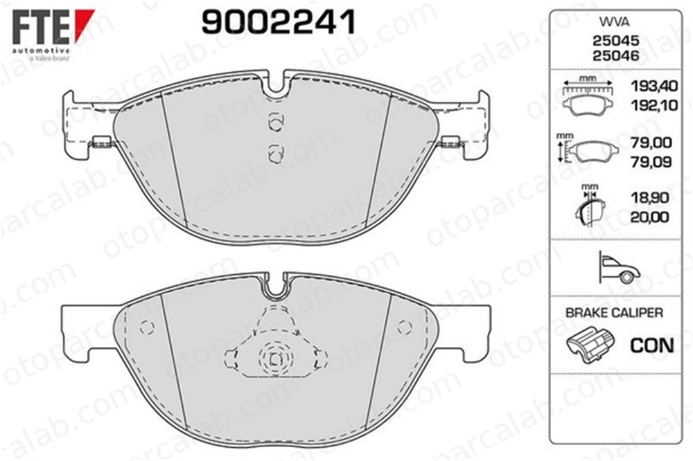 FTE 9002241 Fren Disk Balata Ön BMW 5 5 Touring 34116851269 2449268