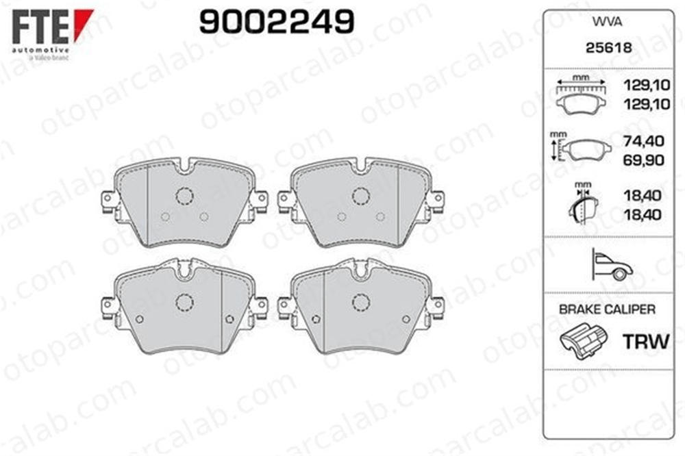 FTE 9002249 Fren Disk Balata Ön BMW 5 X1 34106860019 341068844