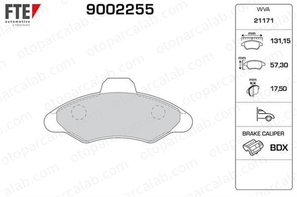 FTE 9002255 Fren Disk Balata Ön FORD ESCORT V ESCORT V Turnier 1015598 1048309