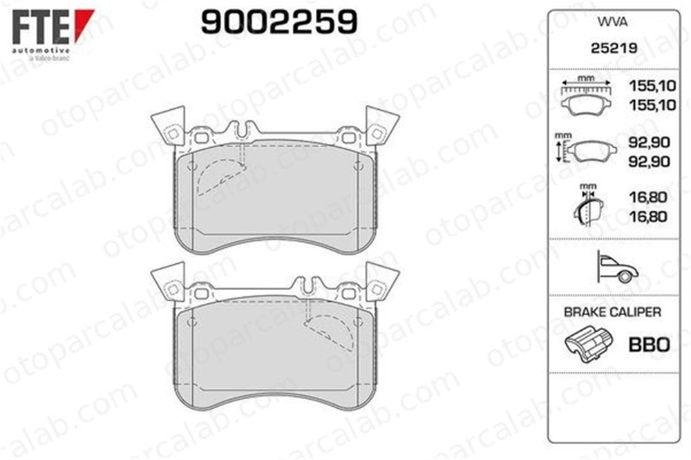 FTE 9002259 Fren Disk Balata Ön MERCEDES-BENZ A-SERISI CLA Coupe 4204100 0004204100