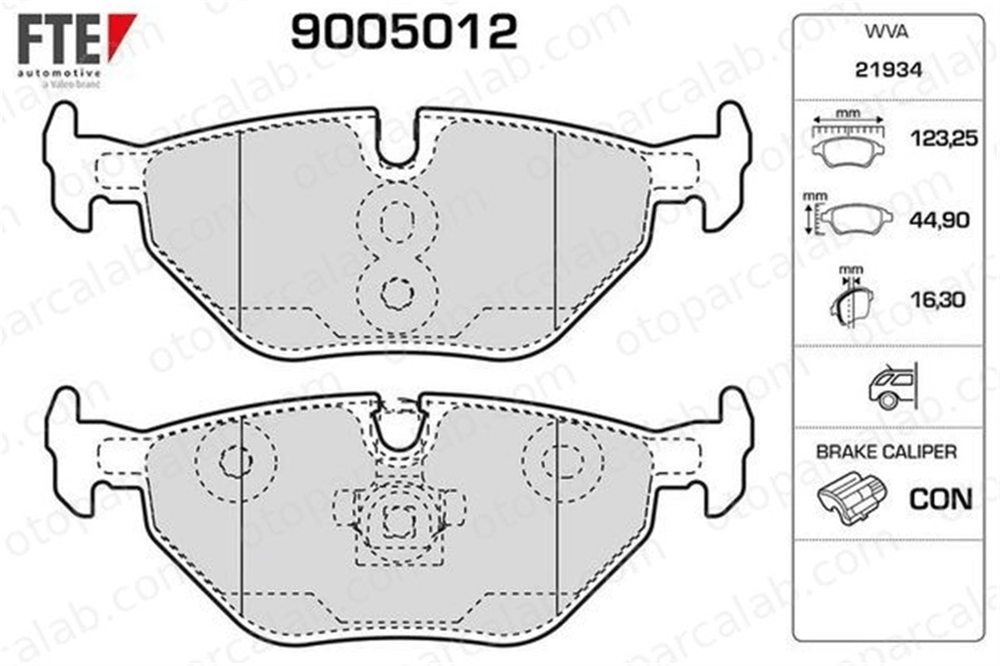 FTE 9005012 Fren Disk Balata Arka BMW 3 3 Touring 34214398213 34216778168