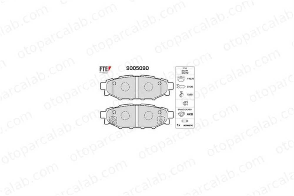 FTE 9005090 Fren Disk Balata Arka SUBARU IMPREZA Hatchback OUTBACK 26696AG031 26696AG051