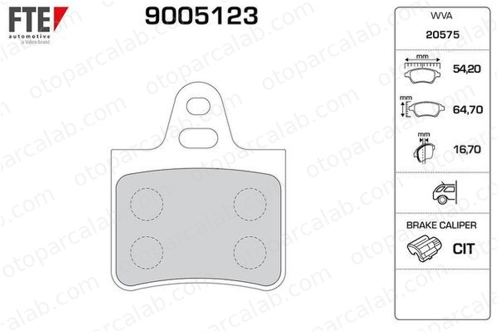 FTE 9005123 Fren Disk Balata Arka CITROËN BX BX Break 75519956 95565563