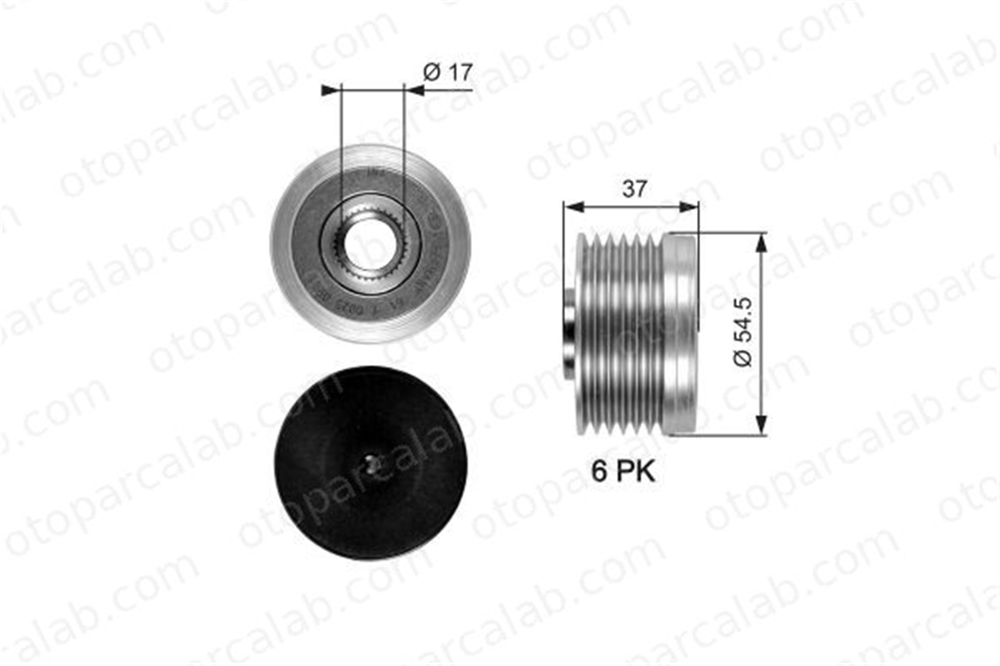GATES OAP7034 Alternatör Kasnağı PEUGEOT BOXER Minibüs/Otobüs BOXER Panelvan/Van 77363303 9949520