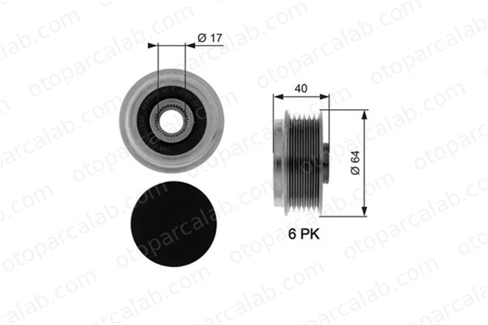 GATES OAP7037 Alternatör Kasnağı OPEL ASTRA H ASTRA H GTC 1204366 6204889