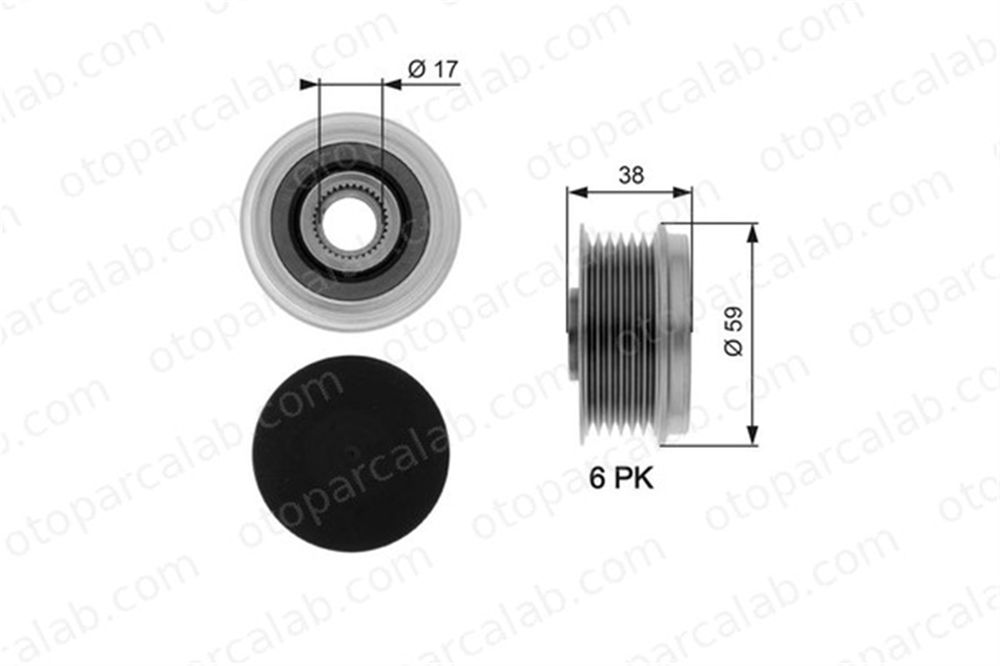 GATES OAP7039 Alternatör Kasnağı FIAT PANDA PUNTO 55186280 77362721