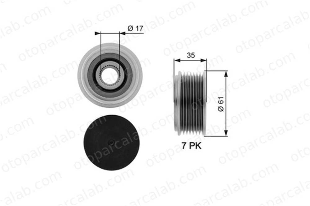 GATES OAP7070 Alternatör Kasnağı FORD TRANSIT Platform şasi TRANSIT Panelvan/Van 2C1T 10300