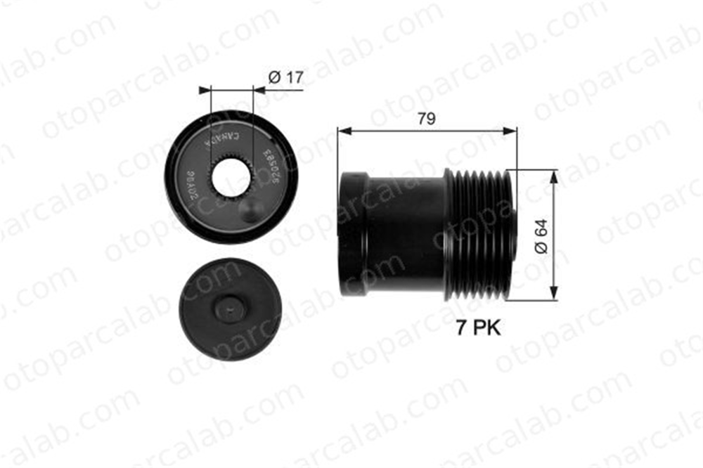 GATES OAP7104 Alternatör Kasnağı FORD TRANSIT Platform şasi TRANSIT Panelvan/Van 2C1U10A352 2C1U10A352AA