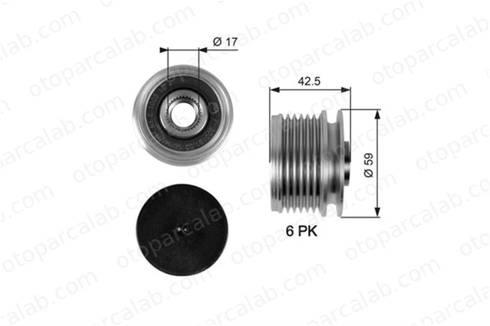 GATES OAP7106 Alternatör Kasnağı DACIA DUSTER RENAULT KANGOO Express 7700110616 6E903119K
