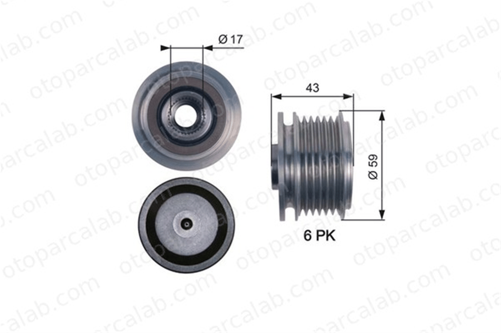 GATES OAP7112 Alternatör Kasnağı JEEP CHEROKEE FORD FOCUS II 3M5T10300PD 1229258