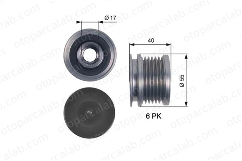 GATES OAP7114 Alternatör Kasnağı AUDI A5 Sportback A3 Sportback 45903119A 045903119A