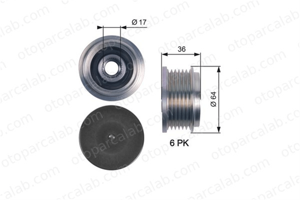GATES OAP7131 Alternatör Kasnağı FORD TRANSIT V363 Panelvan/Van TRANSIT V363 Platform şasi BK2T10300 77364082